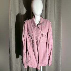 Westbound Pink Utility Jacket Lightweight Epaulettes